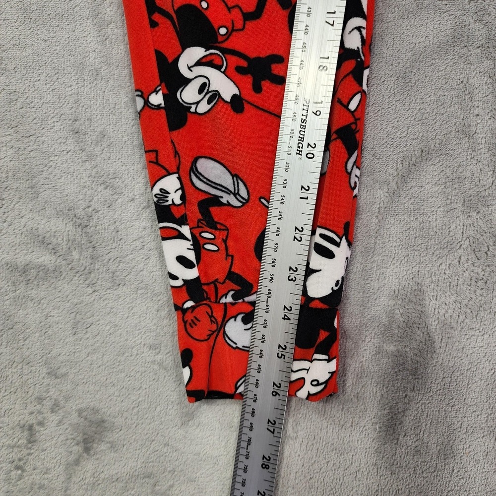 Disney Pants Womens S Red All Over Mickey Mouse Fleece Jogger Lounge Casual Soft - Picture 8 of 10